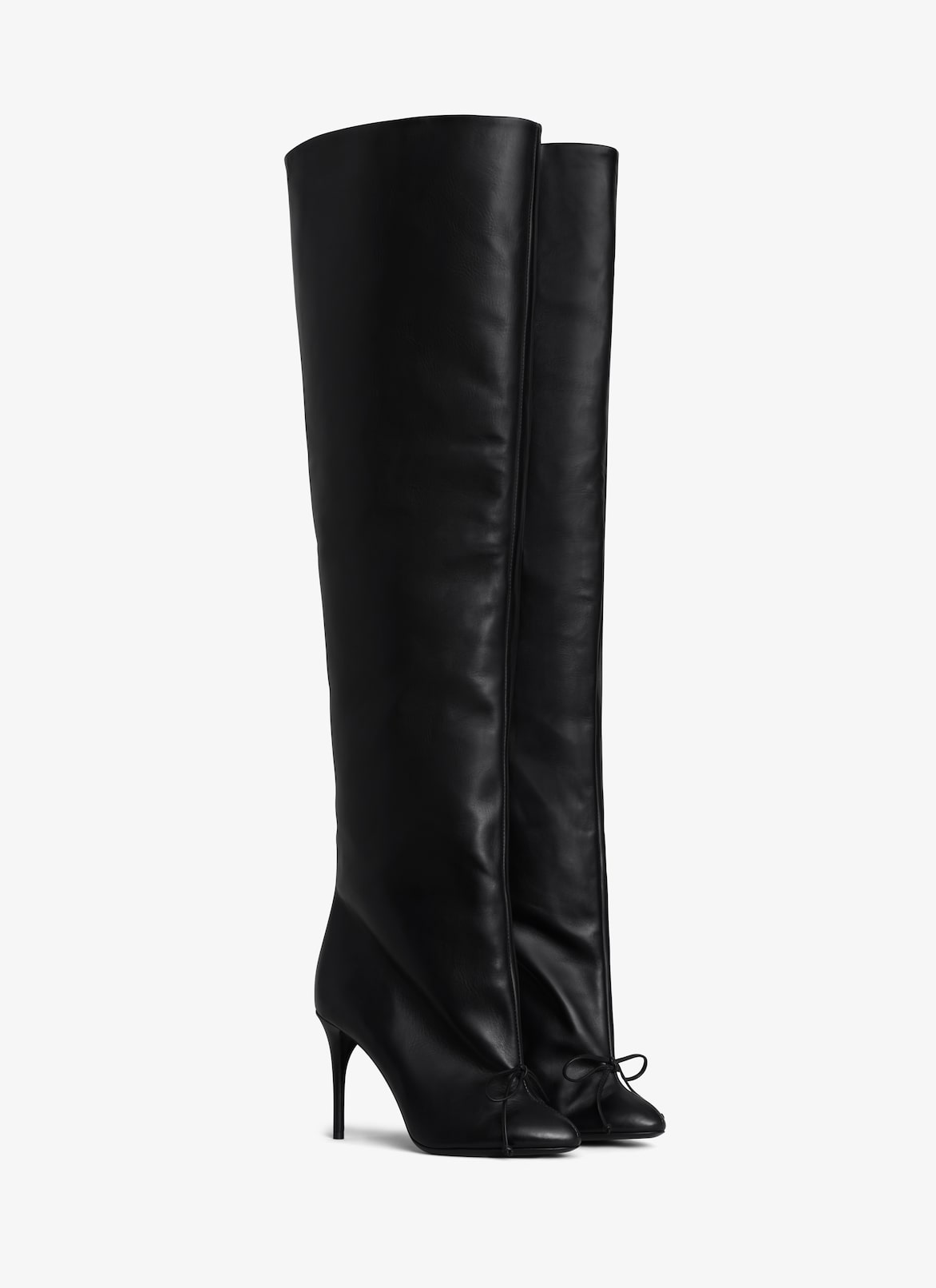 DECOLLETE OVER-THE-KNEE BOOTS IN CALFSKIN ALAÏA BLACK DECOLLETE OVER-THE-KNEE BOOTS IN CALFSKIN